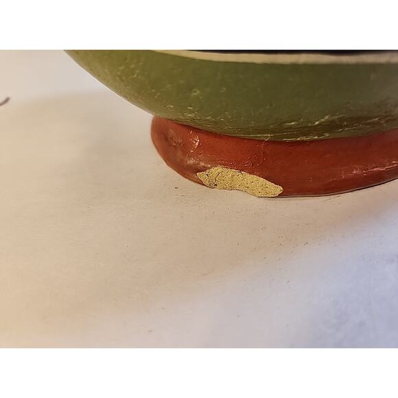 Vintage Terra-Cotta PITCHER Red Clay Hand Made & Painted Mexico Signed Folk Art - Picture 7 of 10